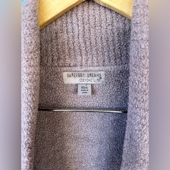 Barefoot dreams cozychic lite xs/s mauve purple cardigan with pockets comfy - Picture 2 of 4